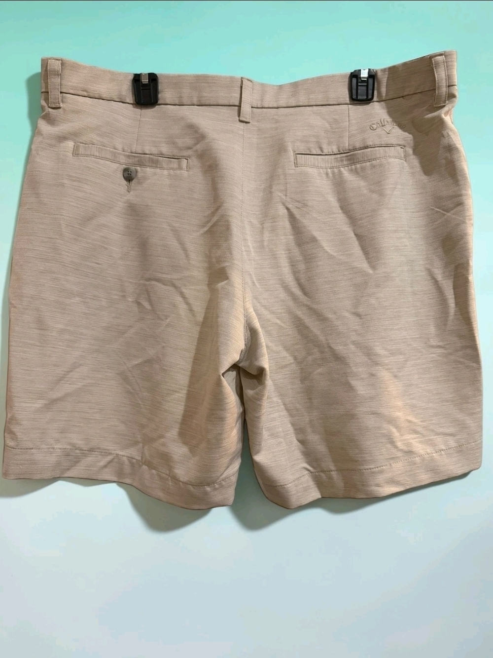 Callaway Golf Shorts Mens 38 Khaki Performance Stretch Flat Front Lightweight - Picture 2 of 3